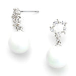 Crystal Brass Pearl Earrings / AZERFH271-SPE