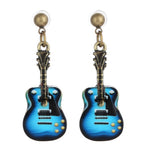 Musical Guitar Drop Dangle Earrings Jewelry For Women / AZERALH02-ABL