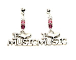 Fashion Trendy Handmade Music"I Love Music" Dangle Earrings For Women / AZAEDM202-ASP