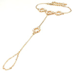 Pearl Ring Hand Chain Bracelet / Hand Chain / AZFJSBB125-GPE