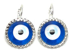 Fashion Trendy Evil Eye Dangle Lever Back Earrings For Women / AZEACRM08-SBW