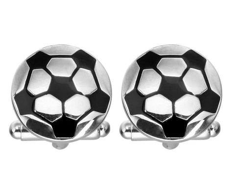 Fashion Trendy Men's French Shirts Soccer Cuff links Cuff lings Cuff Buttons Cufflinks For Men's and Women's / AZCFSP001-SBK