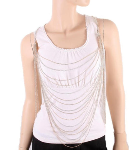 Fashion Trendy Body Chain - Silver & Gold for Women / AZFJBC003-GSL