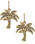 Sea Life / Palm Tree Fish Hook Drop Earrings For Women / AZERSEA314-AMG