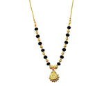 Imitation Traditional Kolhapuri Necklace - Laxmi Pendant Haar For Women / AZMKN1038-GLD