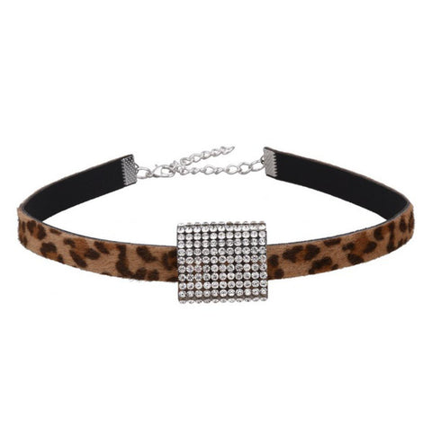 Arras Creations Fashion Classic Romantic Crystal Leopard Choker Collar Necklace for Women / AZFJCKA09-LCL