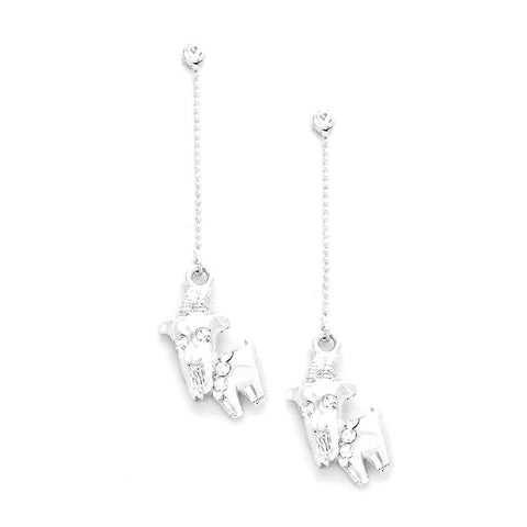 Fashion Trendy CAPRICORN - Zodiac Sign Dangle Earrings For Women / AZZECP150-SIL