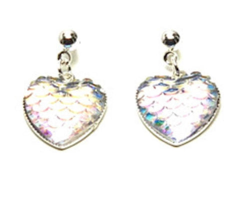 Fashion Trendy Valentine Heart Romantic Sequins Dangle Earrings For Women / AZAEVH201-SAB