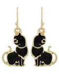 Arras Creations Fashion Trendy Pet Lover/Cat Dangle Fish Hook Earrings for Women / AZERCT265-GBK