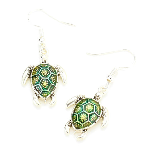 Sea Life Fashion Lacquered Turtle Dangle Earrings for Women / AZERSEA643-SMU