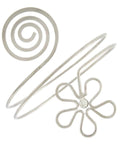 Flower Metal Upper Arm Cuff Bracelet / AZMIAB031-SIL