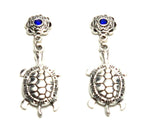 Sea Life Fashion Turtle Dangle Post Earrings for Women / AZAESL001-ASB