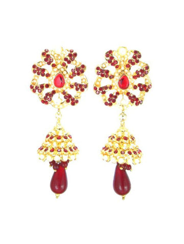 Imitation Designer Stone Jhumka Earrings For Women / AZINJE132-GRD