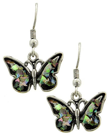 Fashion Trendy Abalone Butterfly Dangle Earrings for Women / AZERAB612-SMU