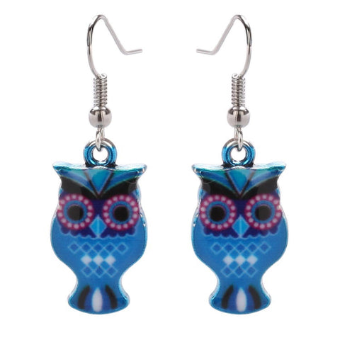 Trendy Fashion Retro Owl Earrings / AZERFH001-SBL-HAL