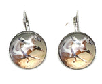 Fashion Trendy Running Horse Dangle Lever Back Earrings For Women / AZEACRM09-SBW