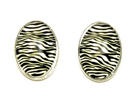 Trendy Fashion Cameo Cabochon Button Post Earrings for Women / AZEACPS01-SZE