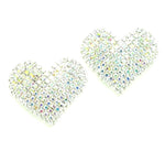 Trendy Fashion Valentine Heart Rhinestone Heart Clip on Earrings For Women / AZERCO009-SAB