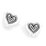 Valentine Heart / Vine Filigree Double Sided Heart Clip On Earrings / AZERCO556-ASL