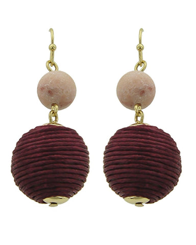 Fashion Trendy Thread Ball Dangle Earrings for Women / AZERPP453-GRD