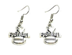 Sports Fashion Trendy I Love Foot Ball Metal Dangling Earrings For Women / AZAESPC11-ASL