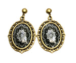Trendy Fashion Cameo Hollow Lacework Cabochon Earrings for Women / AZEACB001-ABK