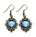 Trendy Fashion Cameo Flowers Filigree Round Cabochon Earrings for Women / AZEACS001
