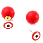 Double-sided "evil eye" Drop Fashion Stud Earrings / AZEREY002-GRD