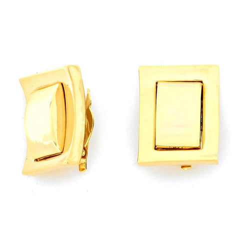 Square Metal Clip On Earrings / AZERCO450-GLD
