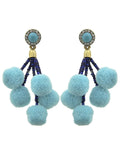 Fashion Trendy Pom Pom Ball Dangle Earrings for Women / AZERPP703-ABC