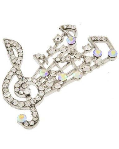 Silver Music Theme Note Brooch / AZBRMU001-SCL