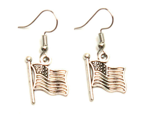 Fashion Patriotic Independence American Flag Earrings For Women / AZAEPT013-ASL
