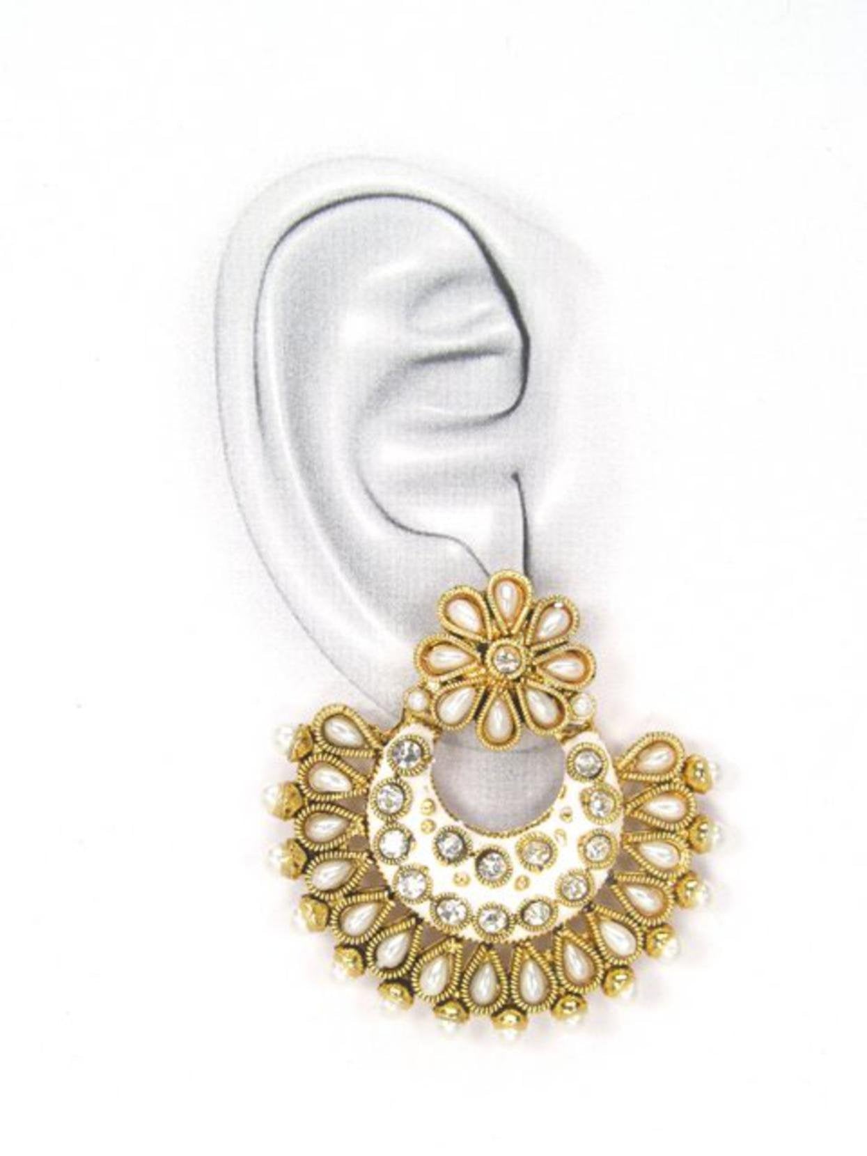 Gold Tone Ramleela Design Dangler Earring