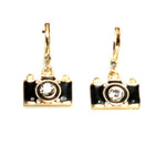Fashion Trendy Camera Dangle Earring Set For Women / AZEACP002-AGB