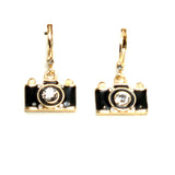 Fashion Trendy Camera Dangle Earring Set For Women / AZEACP002-AGB