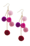 Fashion Trendy Pom Pom Dangle Earrings for Women / AZERPP631