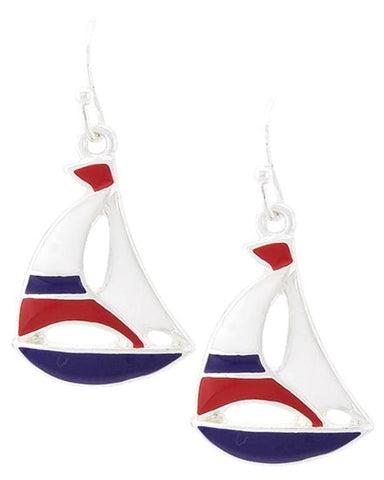 SEA LIFE Fashion Sailing Boat Dangle Earrings for Women / AZERSEA263-SBR