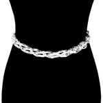 Trendy Fashion Braided Metal Chain Belt Waist Belt For Women. / AZFJCB186-SIL