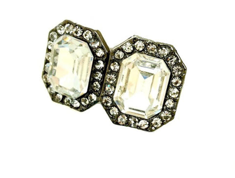 Vintage Rhinestone Crystal Stud Fashion Earrings / AZERTEA01-ASC