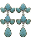 Fashion Imitation Turquoise Stone Post Dangle Earrings for Women / AZERVT348-ATU