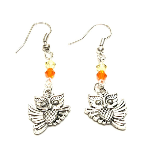 Halloween Trendy Fashion Owl Dangle Earrings for Women / AZAEHA012-ASO