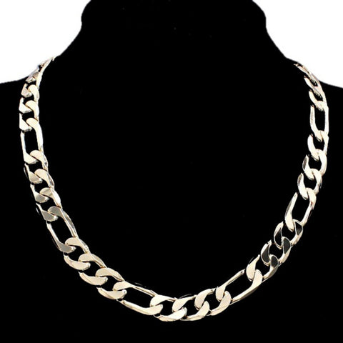 Men's Gold Tone Metal Chain Necklace / AZMJCH013-GLD