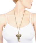 Fashion Burnished Gold Tone Elephant Head Pendant