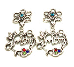 Mother's Day "Love Mom" Post Back Earrings For Women / AZAELM401-ASM
