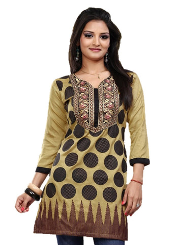 Indian Tunic Top Womens / Kurti Printed Blouse tops - AZDKJD-EC03