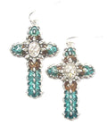Trendy Fashion Crystal and Enamel Navajo Cross Earrings For Women / AZERCR021-ATC