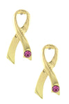 Arras Creations Trendy Fashion Crystal Pink Ribbon Earring - Breast Cancer Awareness for Women / AZERBCA004-GPK