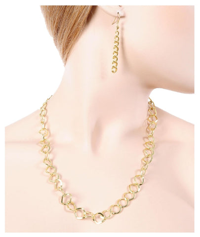 Arras Creations Fashion Gold Chain Necklace - Gold / AZFJNS036-GLD