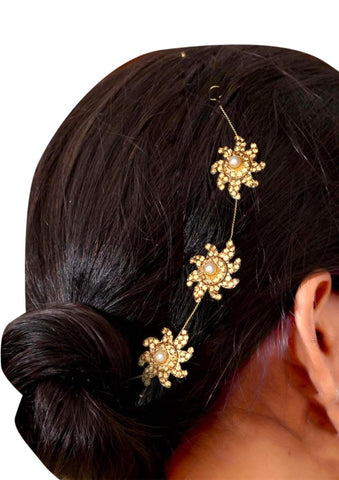 Hair Piece / Kundan HeadSet / Hair Jewelry / AZIJHP102-GPE