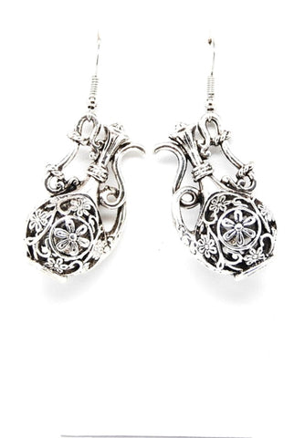 Trendy Fashion Antique Silver Drop Earring Set / AZERVI003-ASL